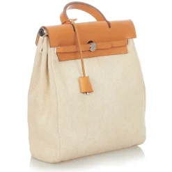 Hermès Vintage - Herbag Canvas Backpack - Brown Beige - Canvas Backpack - Avvenice