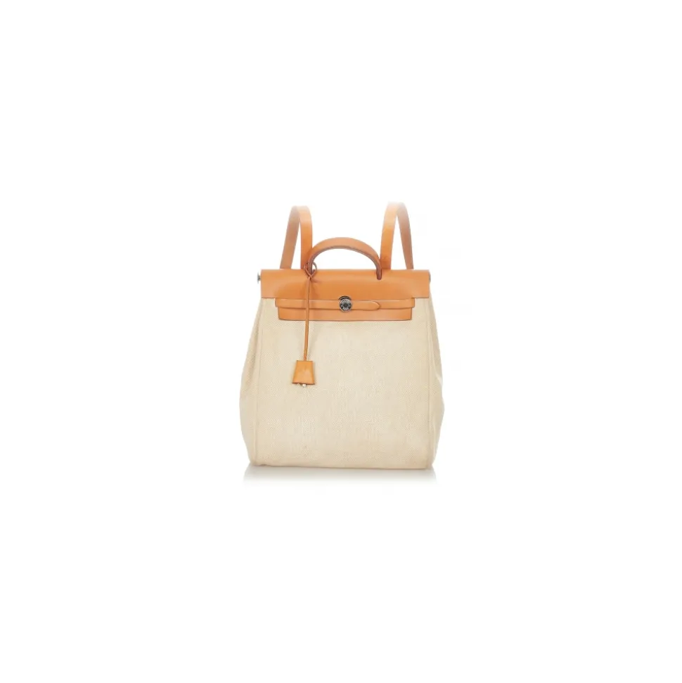Hermès Vintage - Herbag Canvas Backpack - Brown Beige - Canvas Backpack - Avvenice