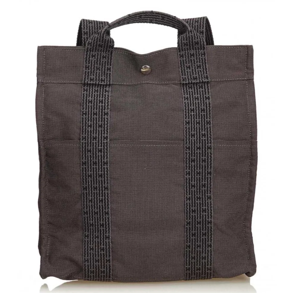 Hermès Vintage - Herline Canvas Backpack PM - Grey Dark Grey - Canvas Backpack - Luxury High Quality - Avvenice