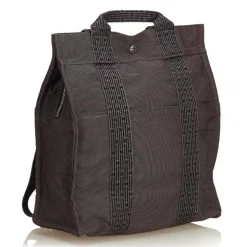Hermès Vintage - Herline Canvas Backpack PM - Grey Dark Grey - Canvas Backpack - Luxury High Quality - Avvenice