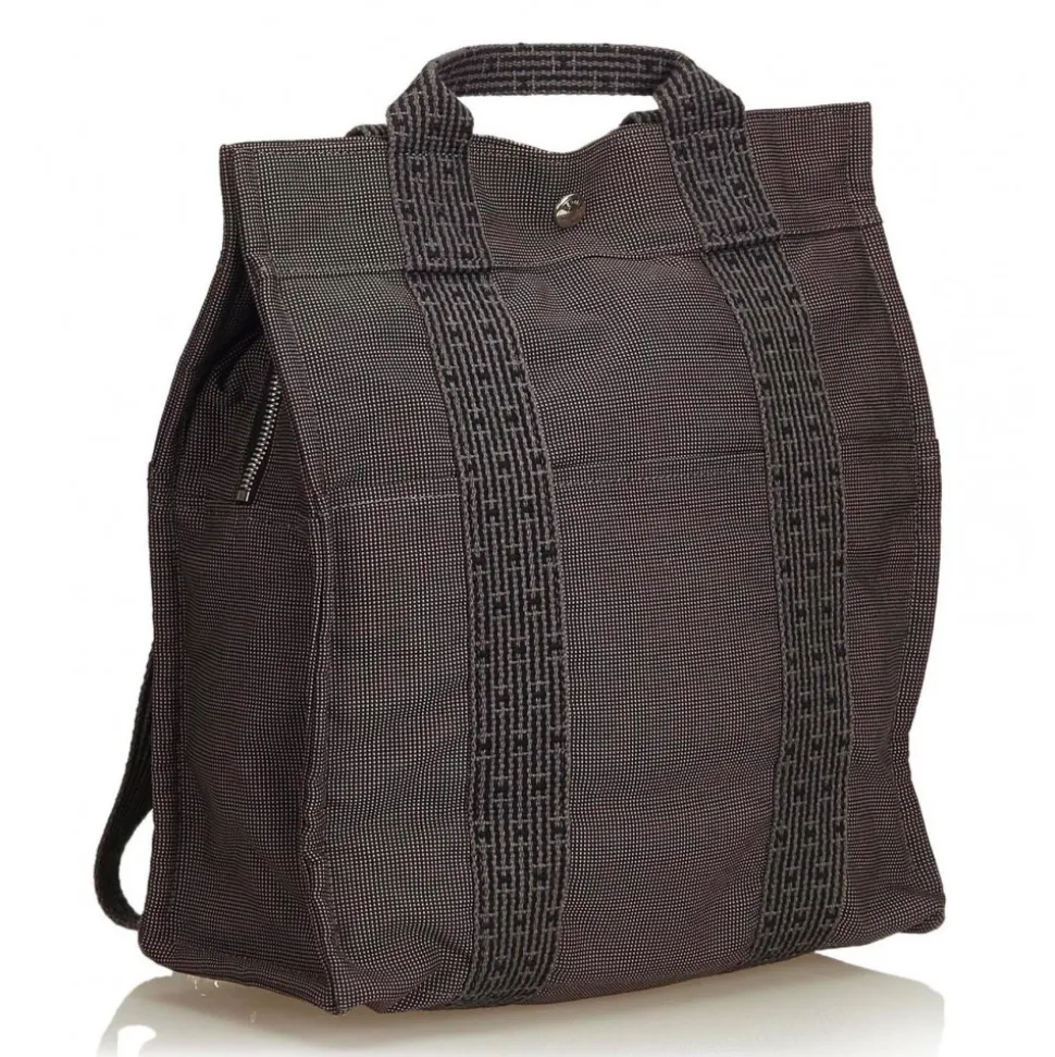 Hermès Vintage - Herline Canvas Backpack PM - Grey Dark Grey - Canvas Backpack - Luxury High Quality - Avvenice