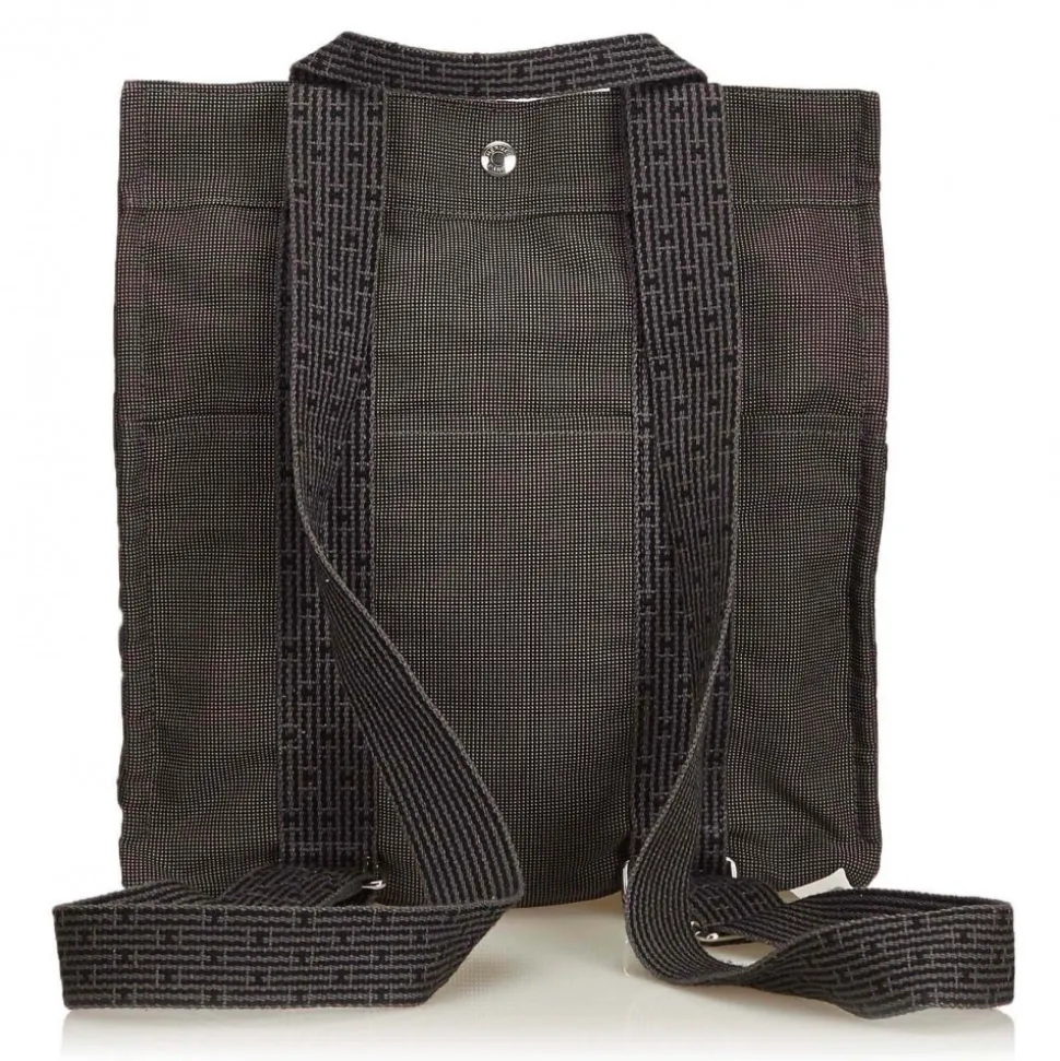 Hermès Vintage - Herline Canvas Backpack PM - Grey Dark Grey - Canvas Backpack - Luxury High Quality - Avvenice