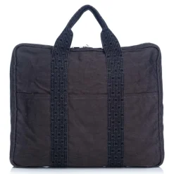 Hermès Vintage - Herline Document Case Bag - Grey Dark Grey - Canvas Bag - Luxury High Quality - Avvenice