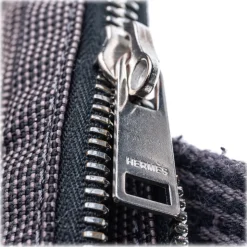 Hermès Vintage - Herline Document Case Bag - Grey Dark Grey - Canvas Bag - Luxury High Quality - Avvenice