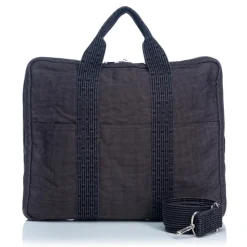 Hermès Vintage - Herline Document Case Bag - Grey Dark Grey - Canvas Bag - Luxury High Quality - Avvenice