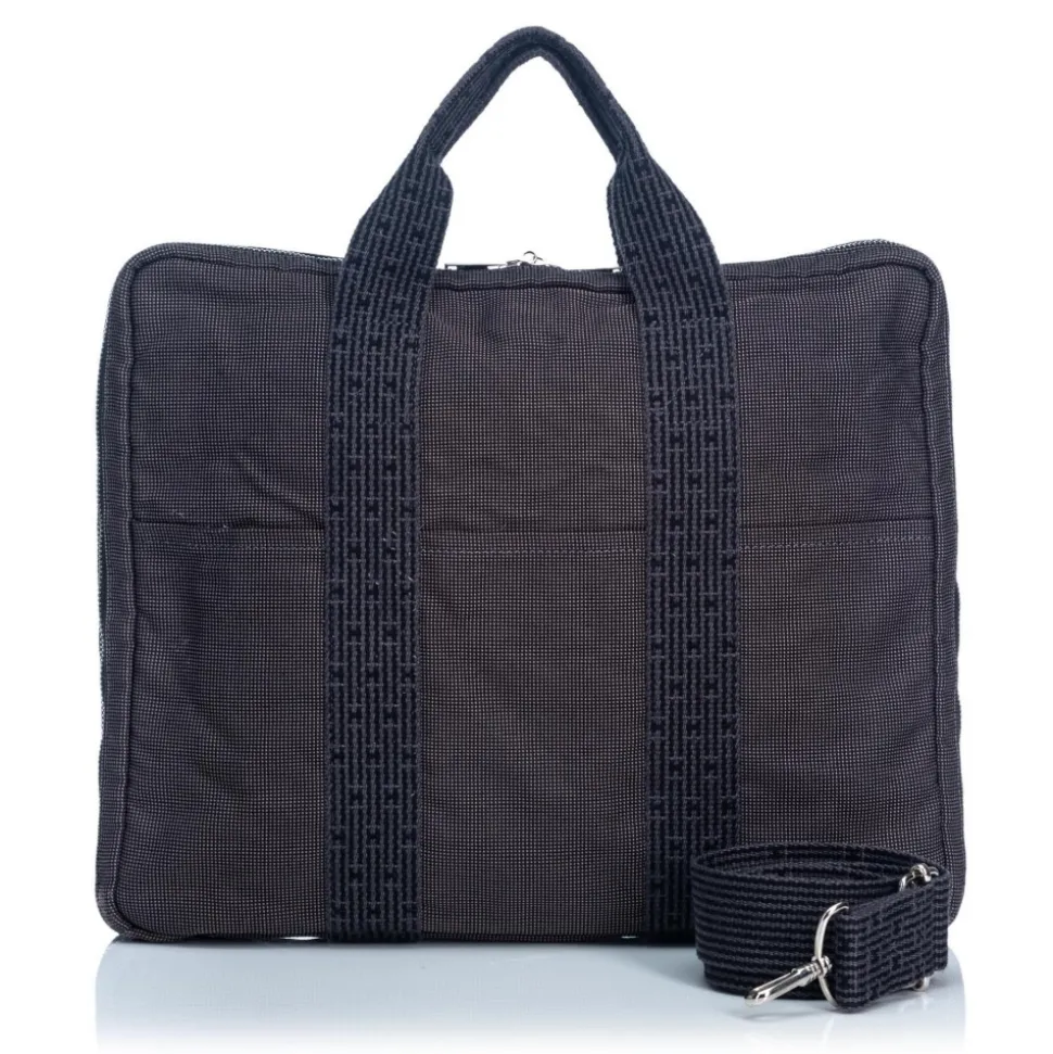 Hermès Vintage - Herline Document Case Bag - Grey Dark Grey - Canvas Bag - Luxury High Quality - Avvenice