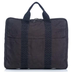 Hermès Vintage - Herline Document Case Bag - Grey Dark Grey - Canvas Bag - Luxury High Quality - Avvenice