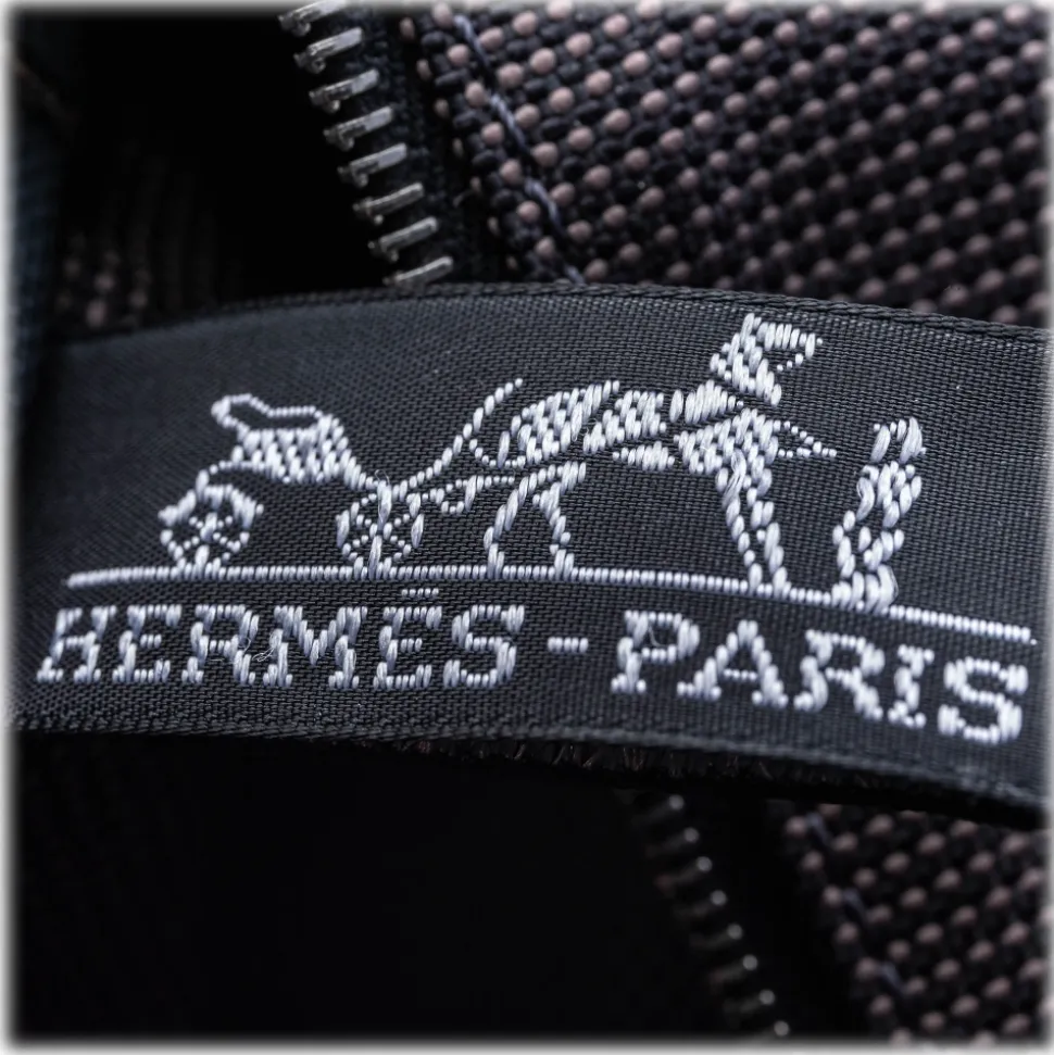 Hermès Vintage - Herline Document Case Bag - Grey Dark Grey - Canvas Bag - Luxury High Quality - Avvenice