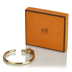 Hermès Vintage - Horse Head Bangle - Gold - Gold Bracelet - Luxury High Quality - Avvenice