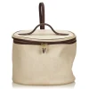 Hermès Vintage - Intercity Vanity Bag - Ivory Brown White - Leather and Canvas Handbag - Luxury High Quality - Avvenice
