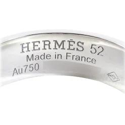 Hermès Vintage - 18K Diamond H DAncre Ring - Silver - Diamond Ring - Avvenice