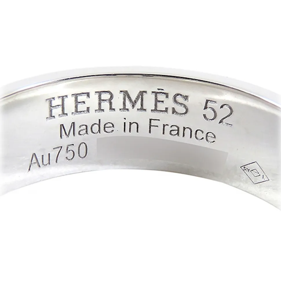 Hermès Vintage - 18K Diamond H DAncre Ring - Silver - Diamond Ring - Avvenice