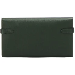 Hermès Vintage - Kelly Chevre Long Wallet - Dark Green - Leather Wallet - Avvenice