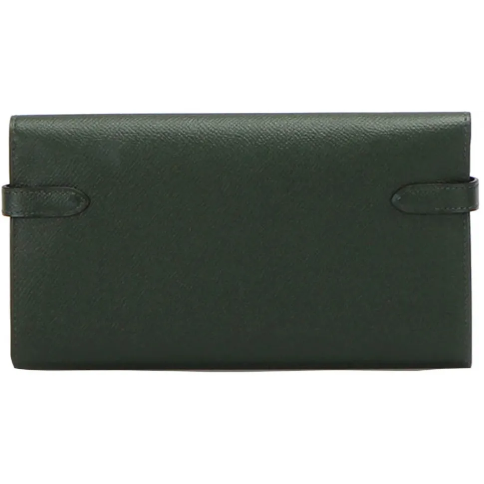 Hermès Vintage - Kelly Chevre Long Wallet - Dark Green - Leather Wallet - Avvenice