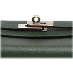 Hermès Vintage - Kelly Chevre Long Wallet - Dark Green - Leather Wallet - Avvenice