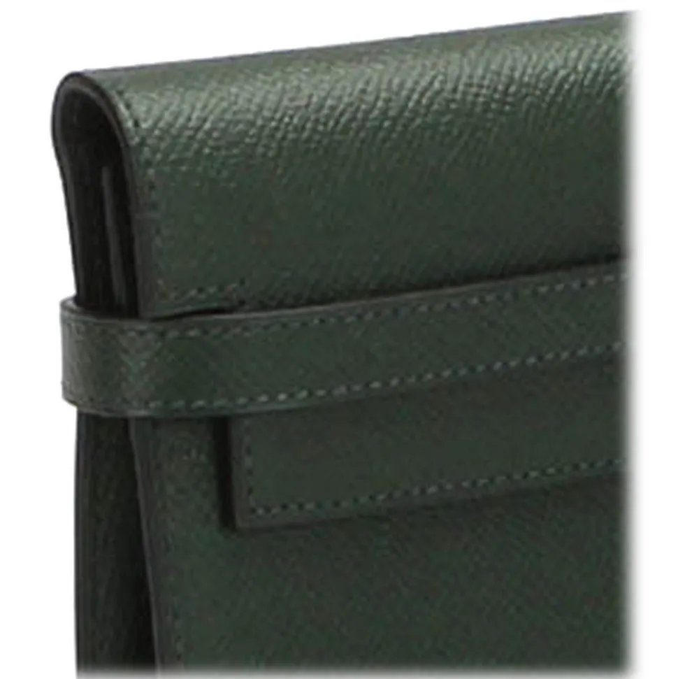 Hermès Vintage - Kelly Chevre Long Wallet - Dark Green - Leather Wallet - Avvenice