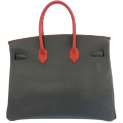 Hermès Vintage - Kushbel Birkin 35 - Dark Gray Red - Leather Handbag - Avvenice