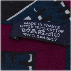 Hermès Vintage - Le Boubou H Cotton Scarf - Blue - Cotton Foulard - Luxury High Quality - Avvenice