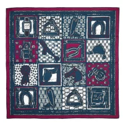 Hermès Vintage - Le Boubou H Cotton Scarf - Blue - Cotton Foulard - Luxury High Quality - Avvenice