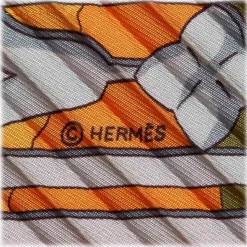 Hermès Vintage - Le Fleuve Sacre Silk Scarf - Orange Multi - Silk Foulard - Luxury High Quality - Avvenice