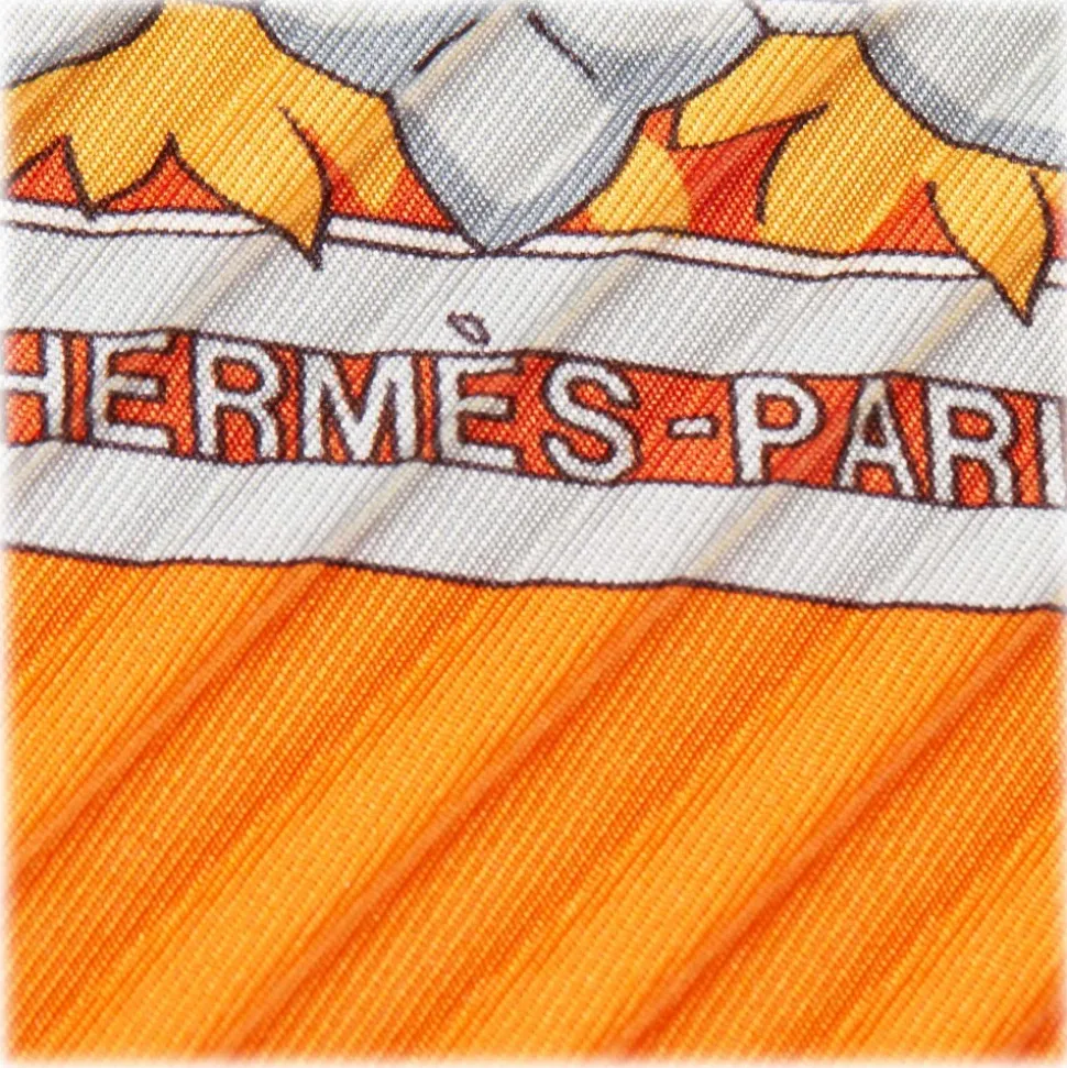 Hermès Vintage - Le Fleuve Sacre Silk Scarf - Orange Multi - Silk Foulard - Luxury High Quality - Avvenice