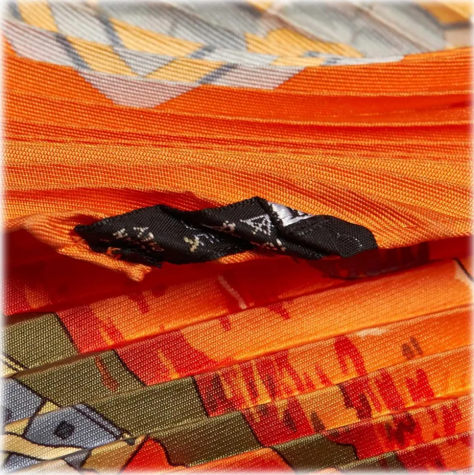 Hermès Vintage - Le Fleuve Sacre Silk Scarf - Orange Multi - Silk Foulard - Luxury High Quality - Avvenice