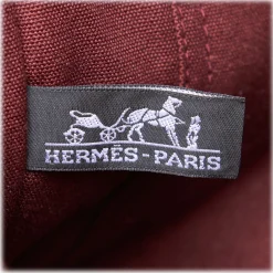 Hermès Vintage - Leather Base Fourre Tout MM Bag - Red Bordeaux Brown - Leather and Canvas Handbag - Luxury High Quality - Avvenice