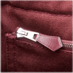 Hermès Vintage - Leather Base Fourre Tout MM Bag - Red Bordeaux Brown - Leather and Canvas Handbag - Luxury High Quality - Avvenice