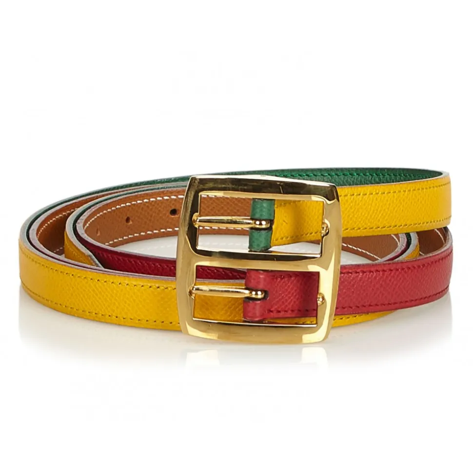 Hermès Vintage - Leather Belt - Red Yellow - Leather Belt - Luxury High Quality - Avvenice