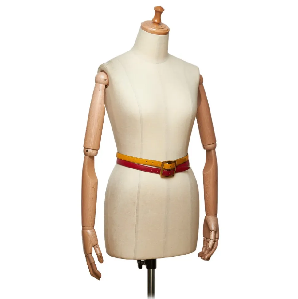 Hermès Vintage - Leather Belt - Red Yellow - Leather Belt - Luxury High Quality - Avvenice