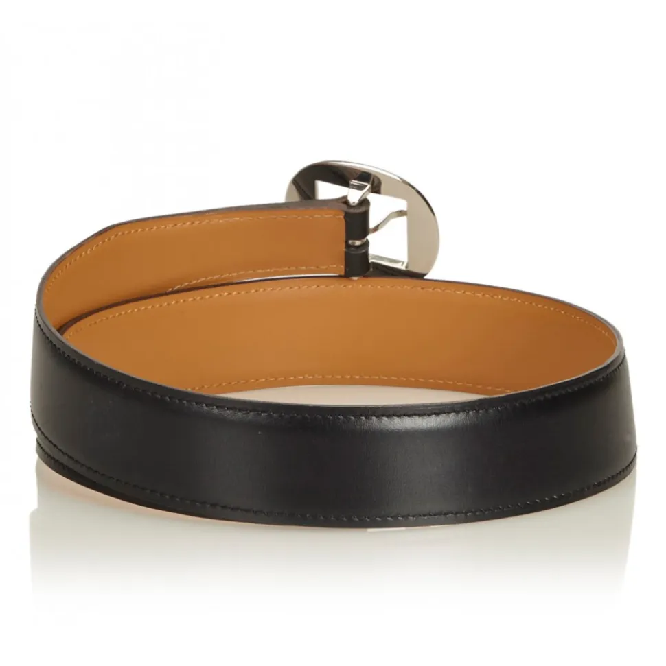 Hermès Vintage - Leather Belt - Black Silver - Leather Belt - Luxury High Quality - Avvenice