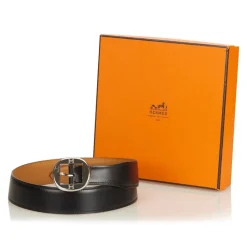 Hermès Vintage - Leather Belt - Black Silver - Leather Belt - Luxury High Quality - Avvenice