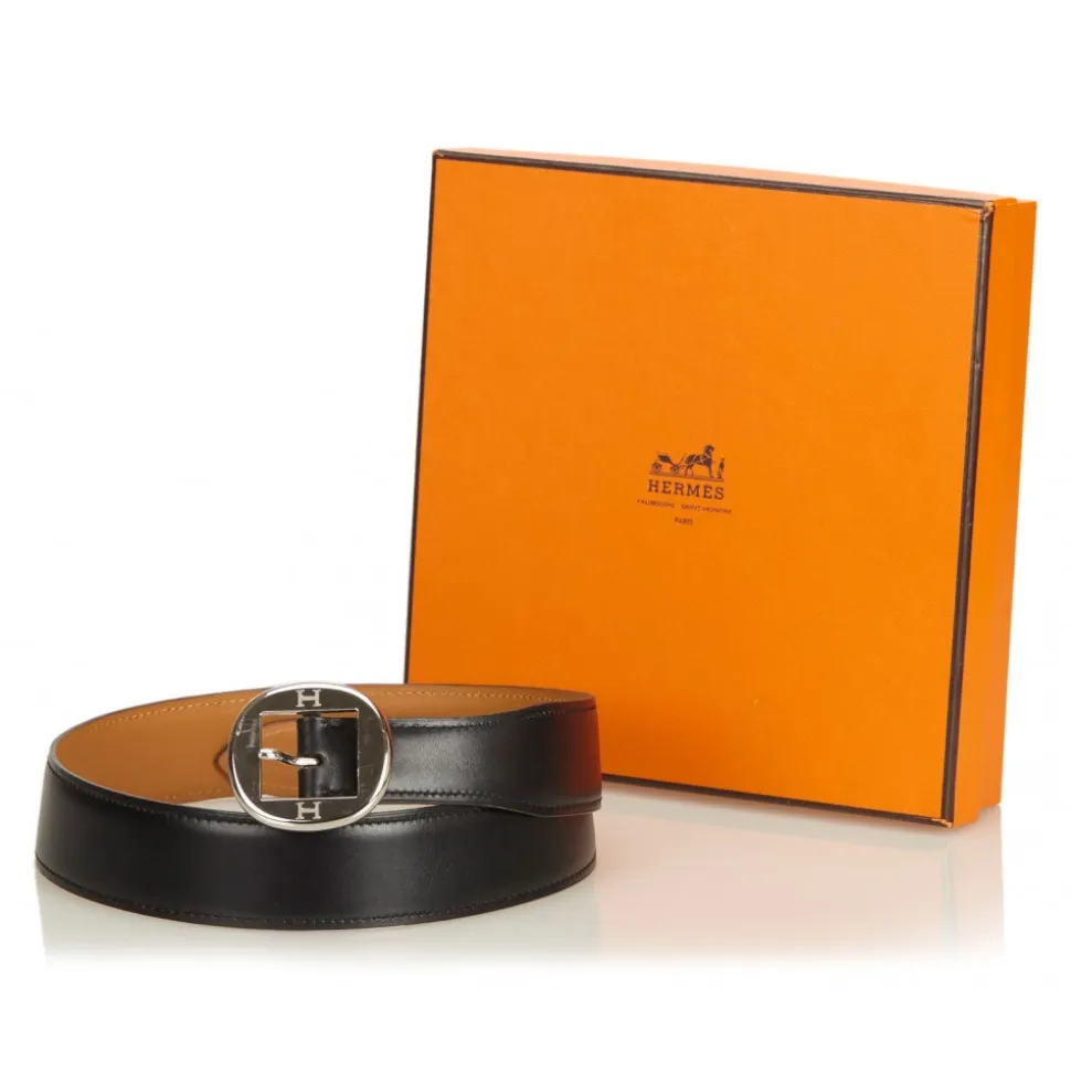 Hermès Vintage - Leather Belt - Black Silver - Leather Belt - Luxury High Quality - Avvenice