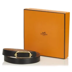 Hermès Vintage - Leather Belt - Black Gold - Leather Belt - Luxury High Quality - Avvenice