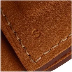 Hermès Vintage - Leather Creneau Cuff - Brown Light Brown Gold - Leather Bracelet - Luxury High Quality - Avvenice