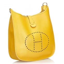 Hermès Vintage - Leather Evelyne I GM Bag - Yellow - Leather Handbag - Luxury High Quality - Avvenice