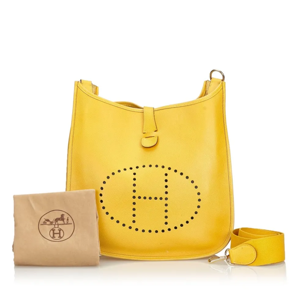 Hermès Vintage - Leather Evelyne I GM Bag - Yellow - Leather Handbag - Luxury High Quality - Avvenice