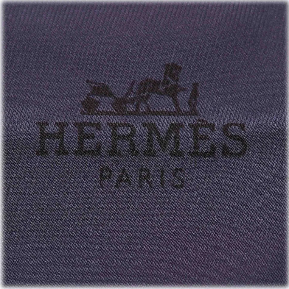 Hermès Vintage - Los Angeles Silk Scarf - Blue Navy - Silk Foulard - Luxury High Quality - Avvenice