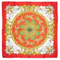 Hermès Vintage - Luna Park Silk Scarf - Red Multi - Silk Foulard - Luxury High Quality - Avvenice