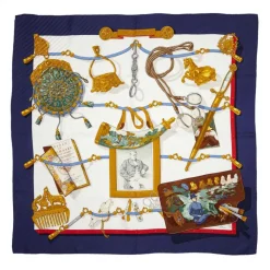 Hermès Vintage - Memoire d'Hermes Silk Scarf - White Multi - Silk Foulard - Luxury High Quality - Avvenice