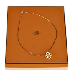 Hermès Vintage - Metal Isatis Pendant Necklace - Gold Orange - Hermès Necklace - Luxury High Quality - Avvenice