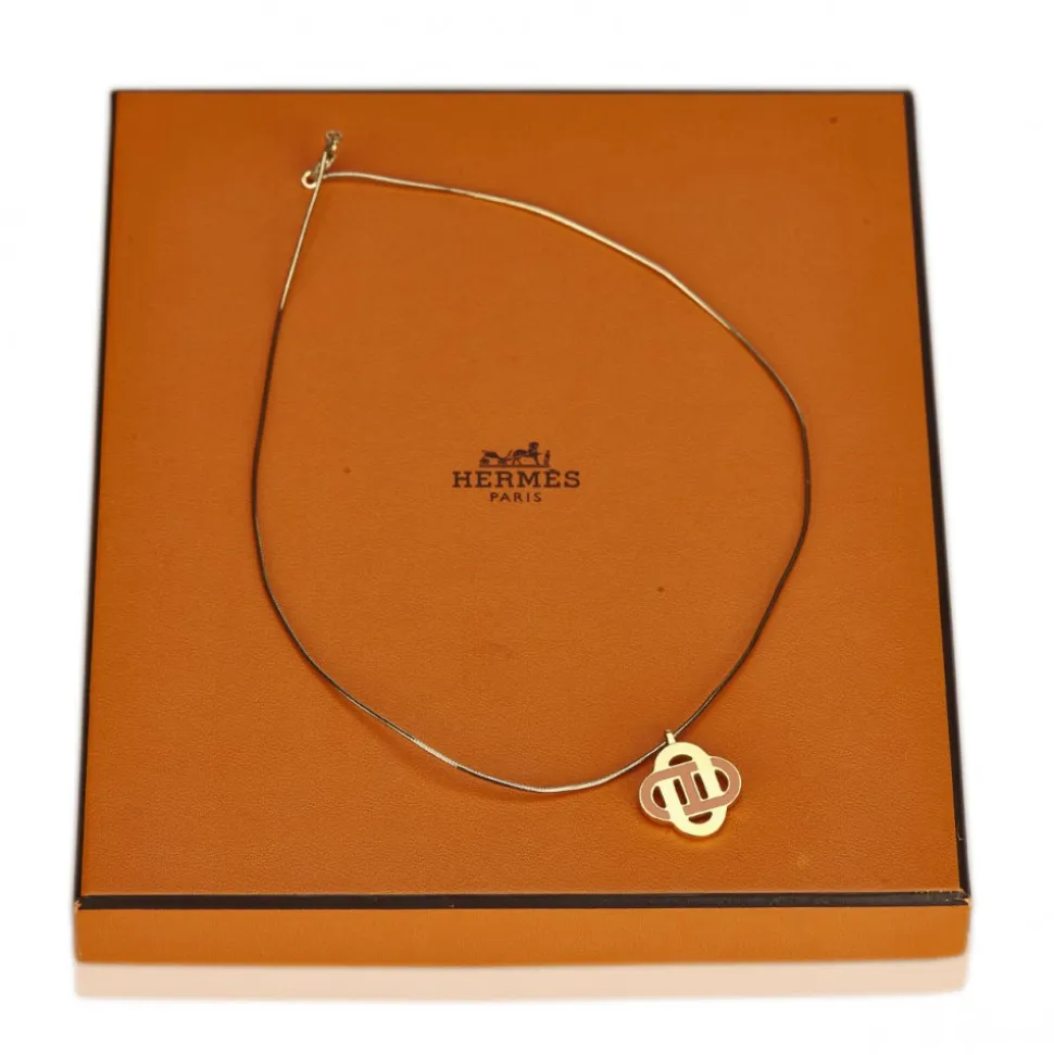 Hermès Vintage - Metal Isatis Pendant Necklace - Gold Orange - Hermès Necklace - Luxury High Quality - Avvenice