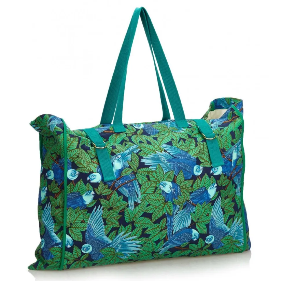 Hermès Vintage - Printed Canvas Tote Bag - Green - Canvas Handbag - Luxury High Quality - Avvenice