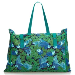 Hermès Vintage - Printed Canvas Tote Bag - Green - Canvas Handbag - Luxury High Quality - Avvenice