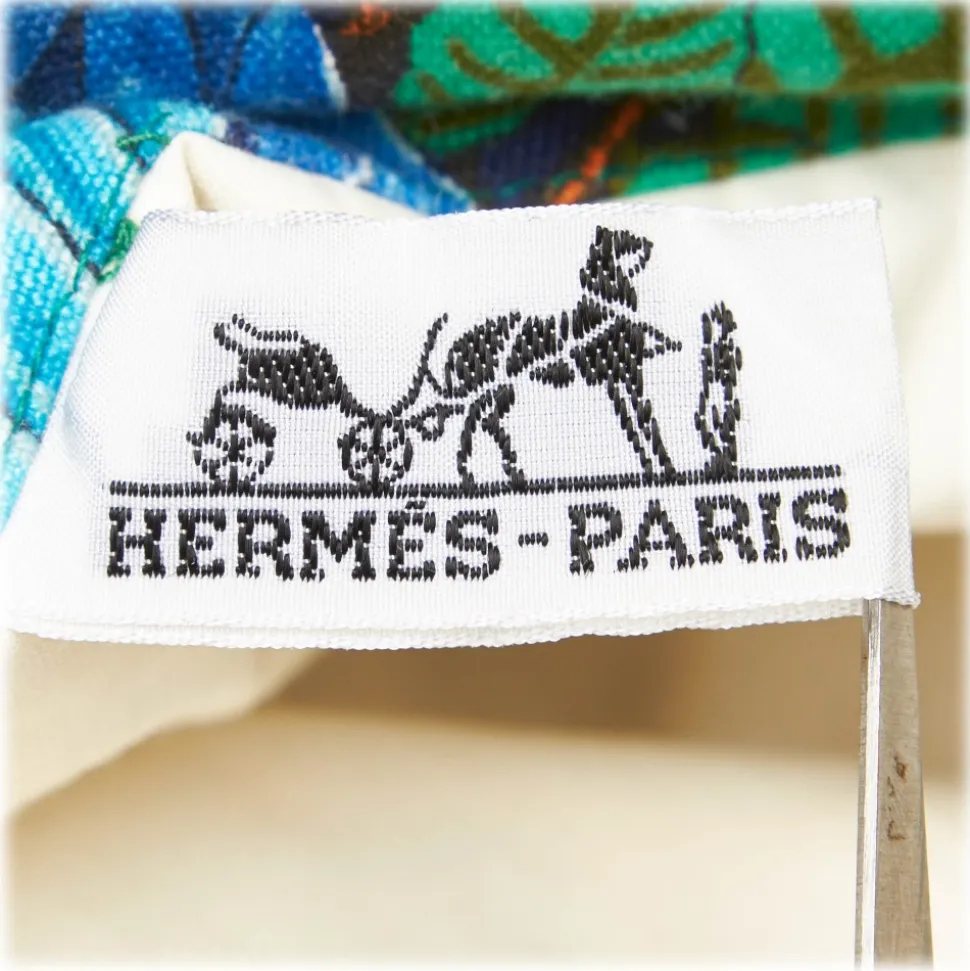 Hermès Vintage - Printed Canvas Tote Bag - Green - Canvas Handbag - Luxury High Quality - Avvenice
