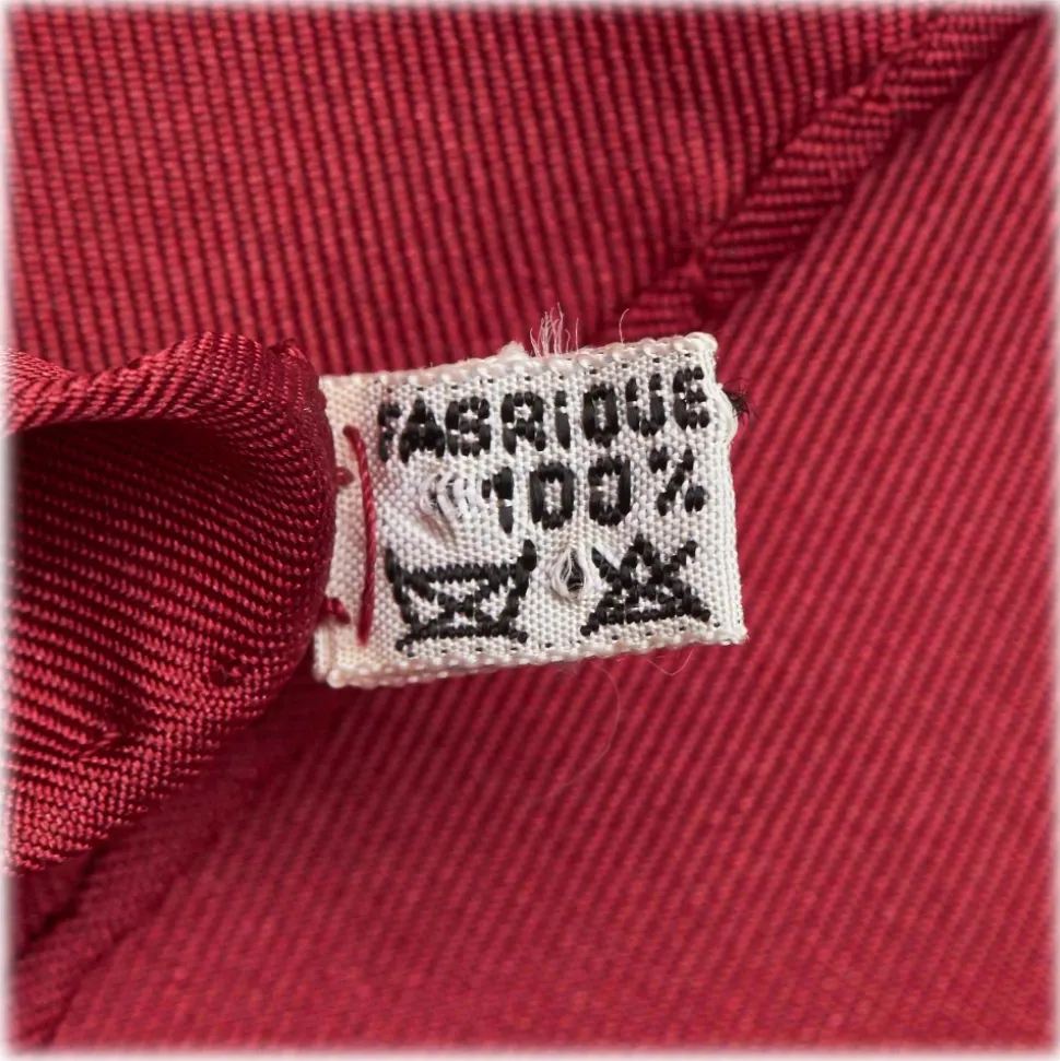 Hermès Vintage - Printed Silk Scarf - Red Bordeaux - Silk Foulard - Luxury High Quality - Avvenice