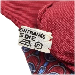 Hermès Vintage - Printed Silk Scarf - Red Bordeaux - Silk Foulard - Luxury High Quality - Avvenice