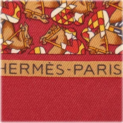 Hermès Vintage - Printed Silk Scarf - Red Bordeaux Multi - Silk Foulard - Luxury High Quality - Avvenice