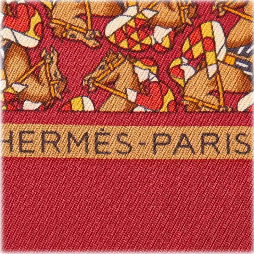 Hermès Vintage - Printed Silk Scarf - Red Bordeaux Multi - Silk Foulard - Luxury High Quality - Avvenice