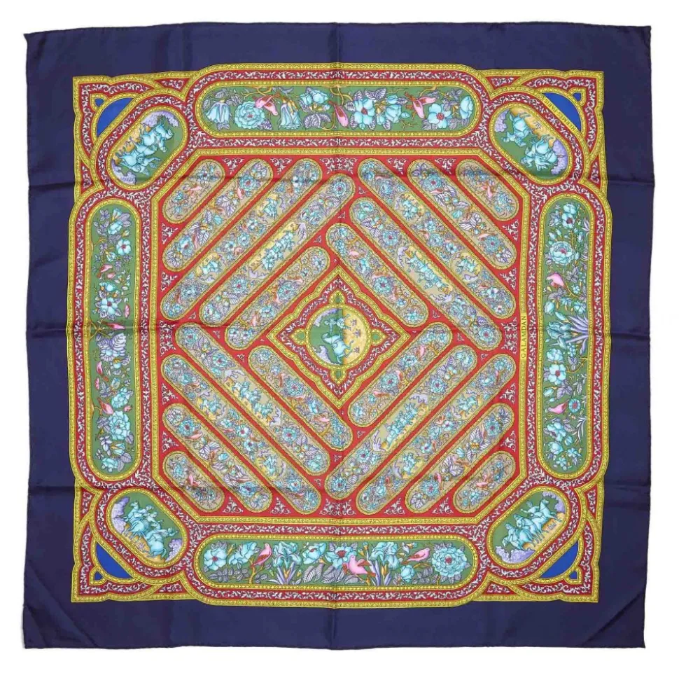 Hermès Vintage - Qalamdan Silk Scarf - Purple Multi - Silk Foulard - Luxury High Quality - Avvenice